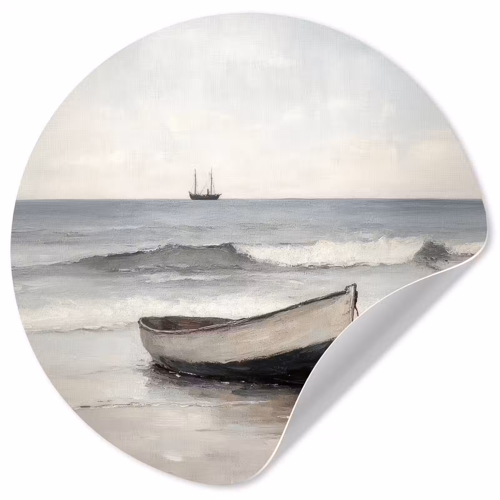 Behangcirkel - Roeiboot - Zee - Horizon — 1