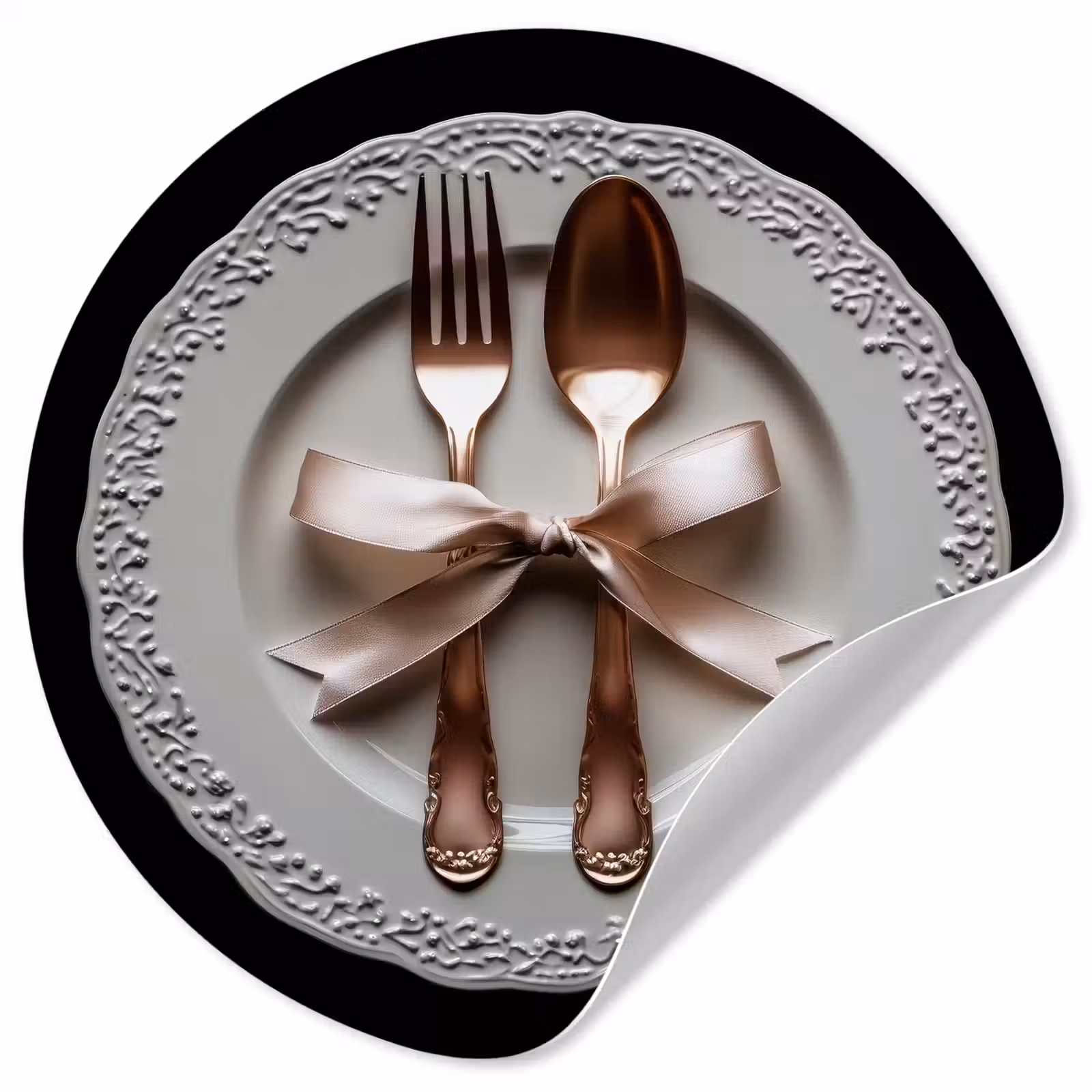 Behangcirkel - Rose - Strik - Bestek — 1