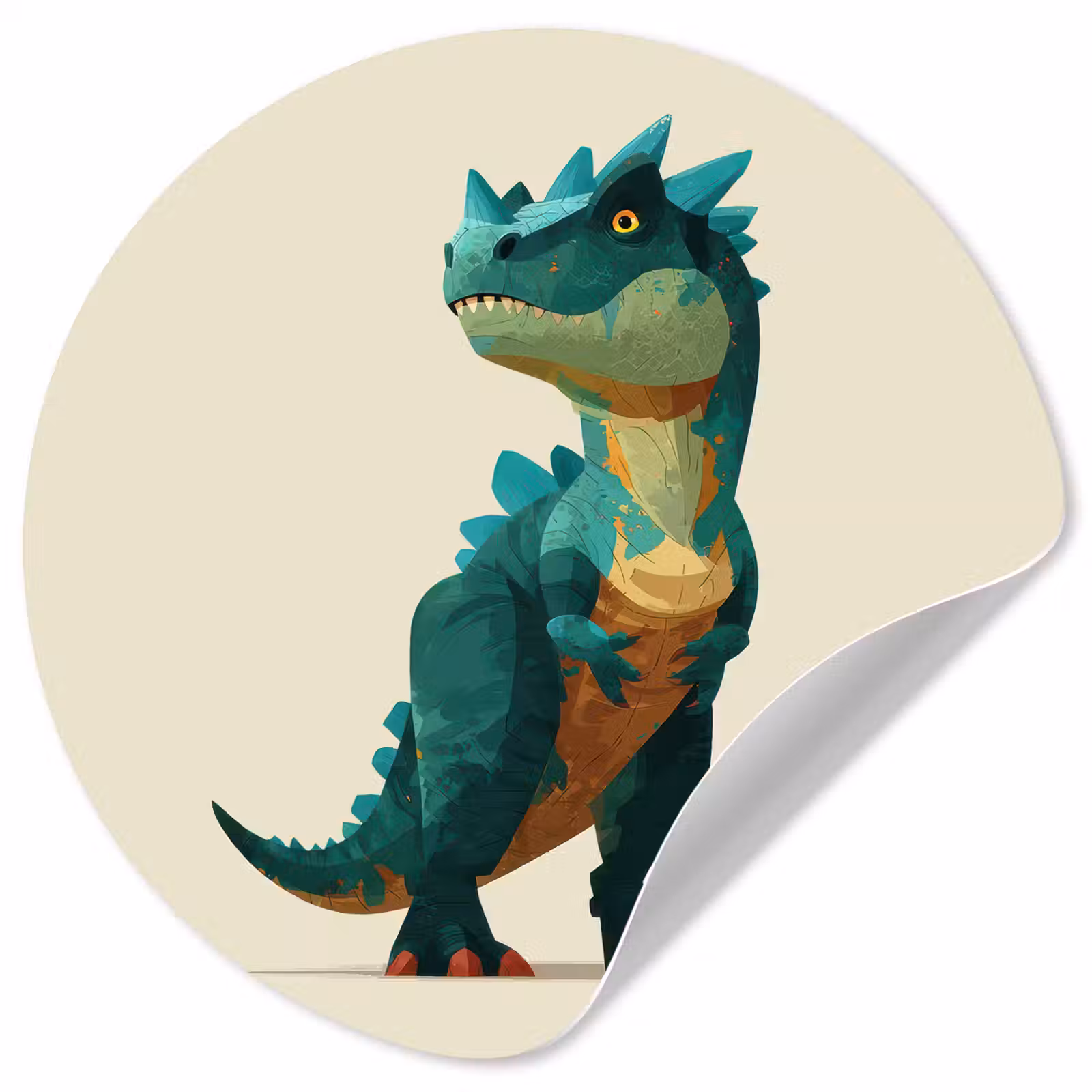 Behangcirkel - Stekels - Dino - Blauw - Gespierd — 1