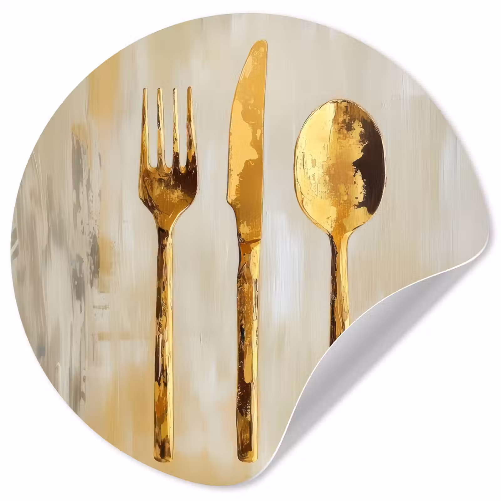 Behangcirkel - Verf - Goud - Bestek — 1