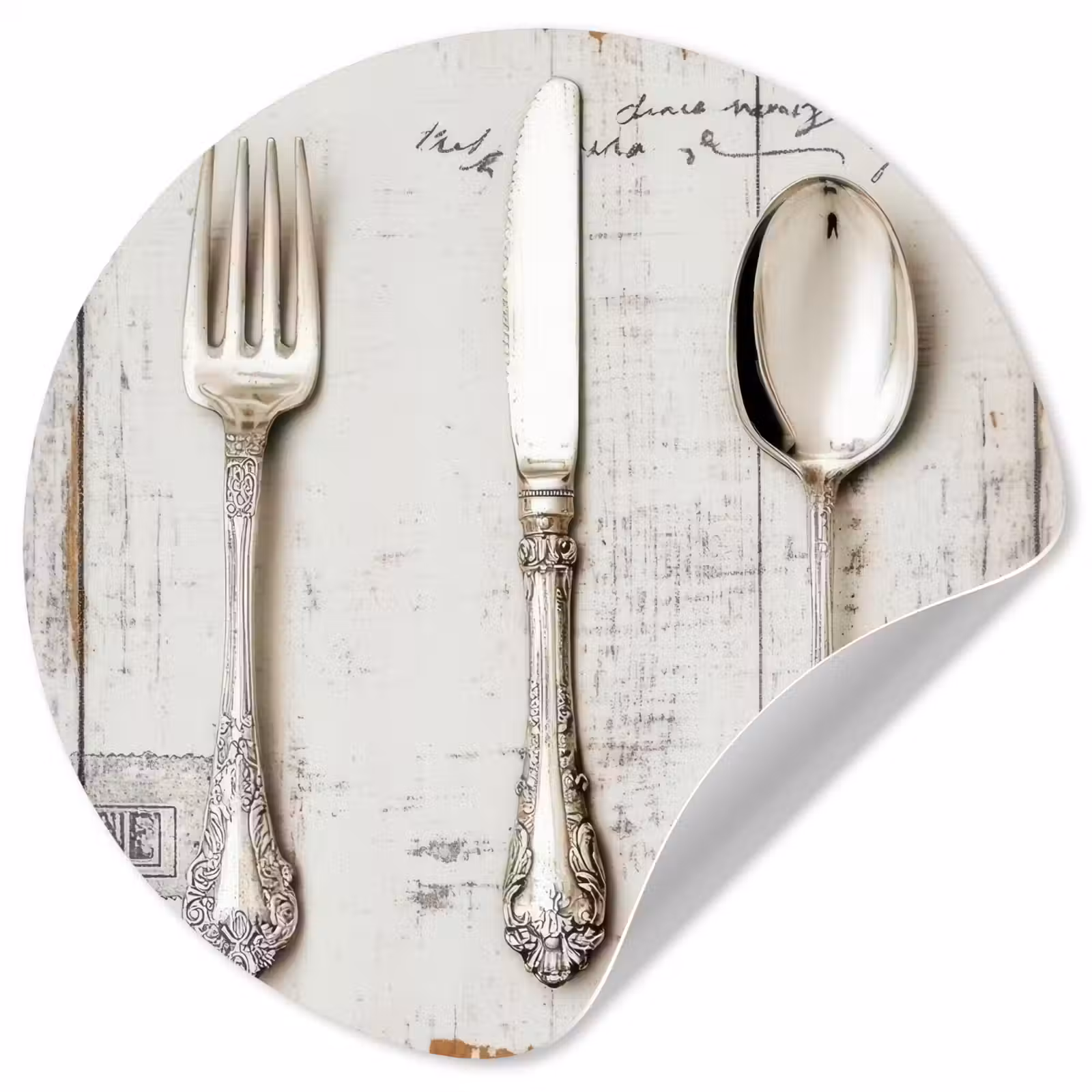 Behangcirkel - Zilver - Bestek - Hout — 1
