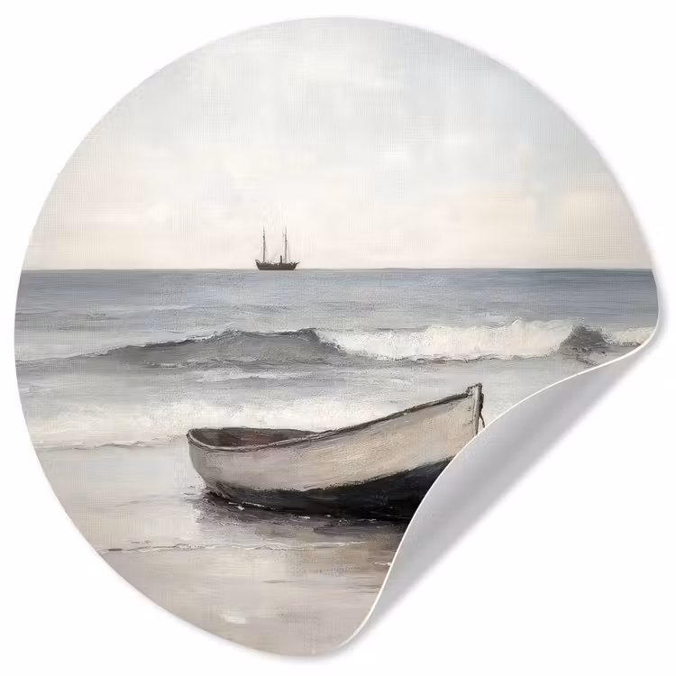 Behangcirkel - Roeiboot - Zee - Horizon — 1