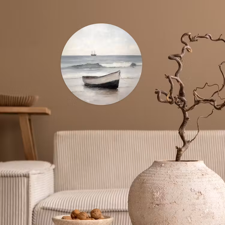 Behangcirkel - Roeiboot - Zee - Horizon — 2