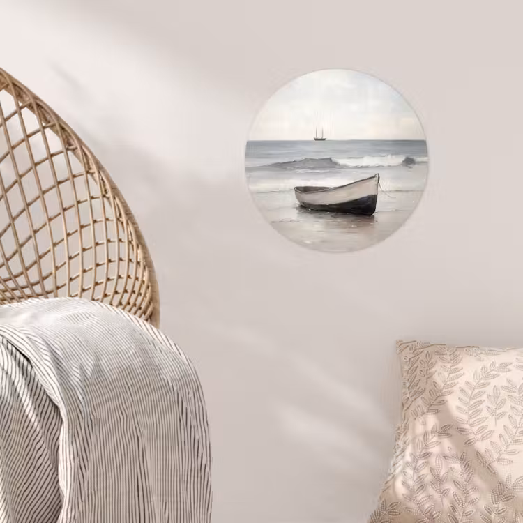 Behangcirkel - Roeiboot - Zee - Horizon — 5