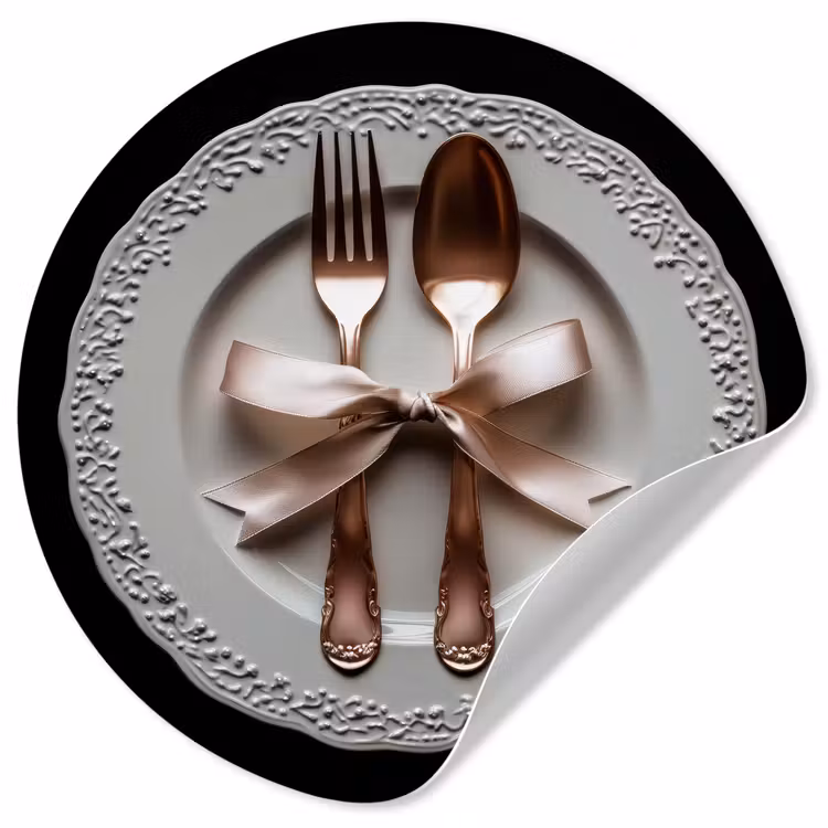 Behangcirkel - Rose - Strik - Bestek — 1