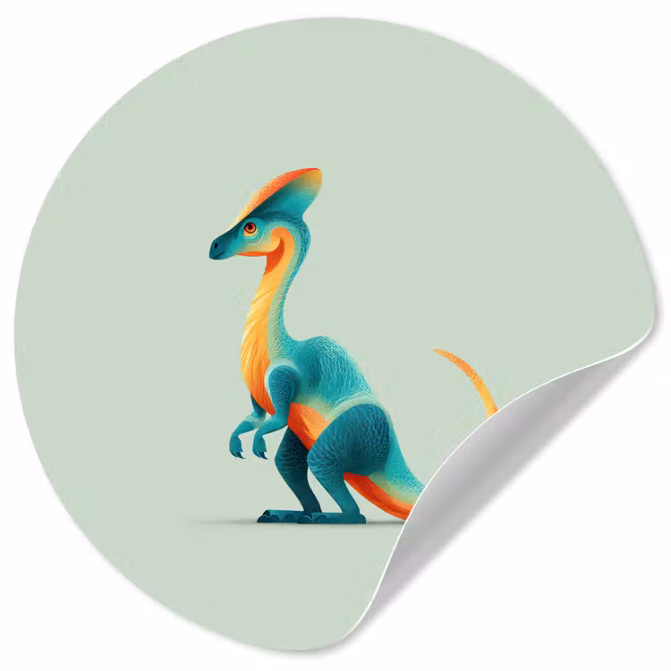 Behangcirkel - Staart - Dino - Minimalistisch - Blauw — 1