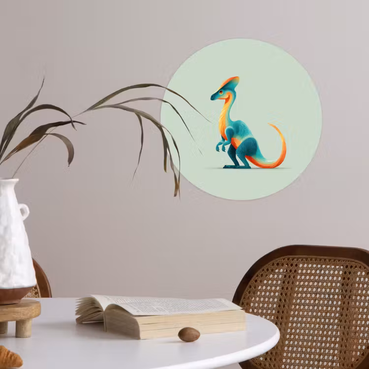 Behangcirkel - Staart - Dino - Minimalistisch - Blauw — 4