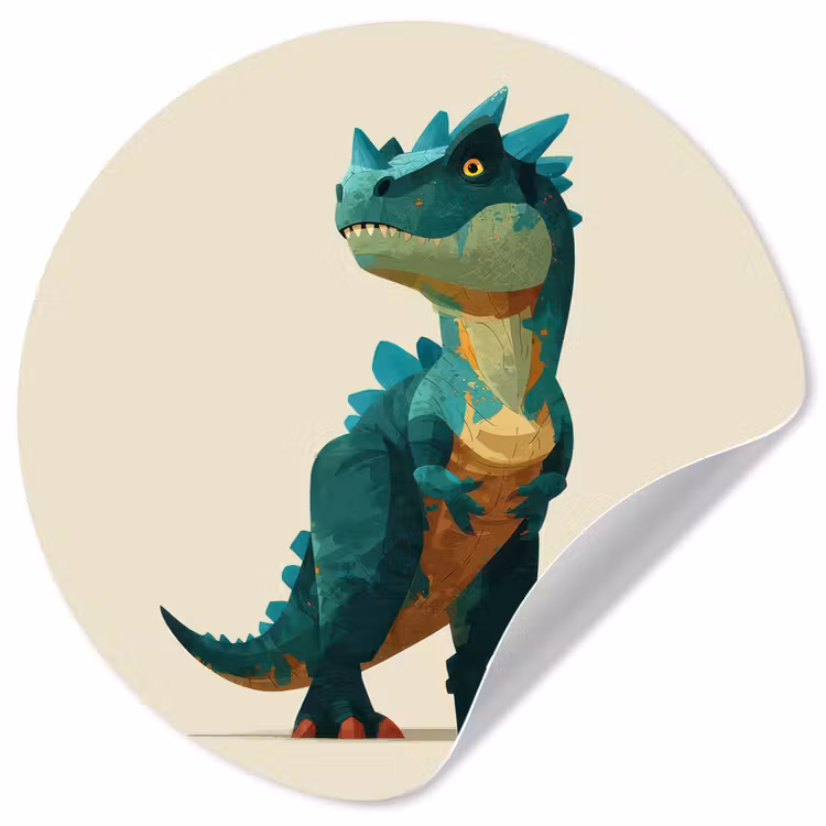 Behangcirkel - Stekels - Dino - Blauw - Gespierd — 1