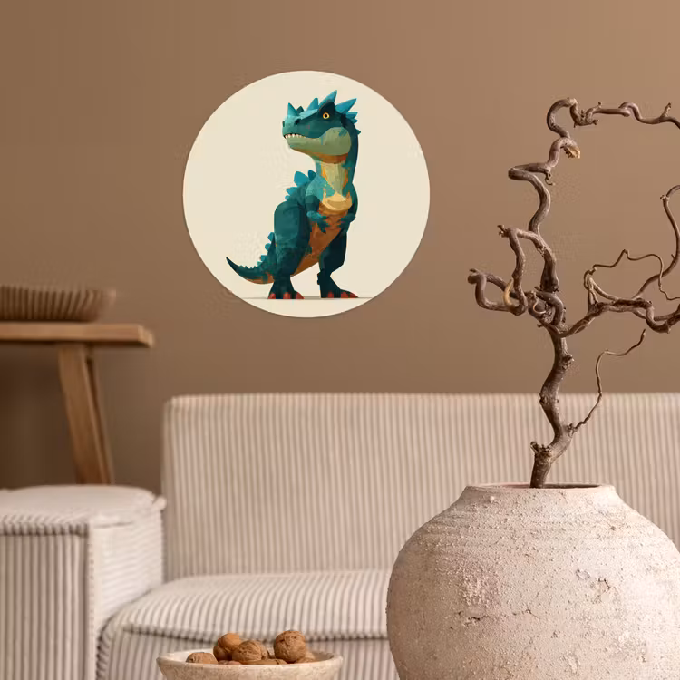 Behangcirkel - Stekels - Dino - Blauw - Gespierd — 2