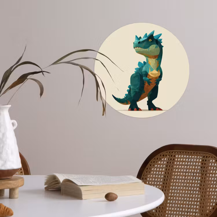 Behangcirkel - Stekels - Dino - Blauw - Gespierd — 4
