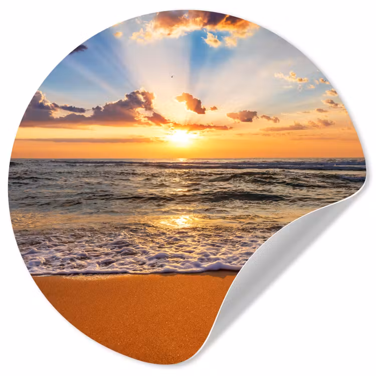 Behangcirkel - Strand - Zonsondergang - Zee - Wolken - Horizon — 1