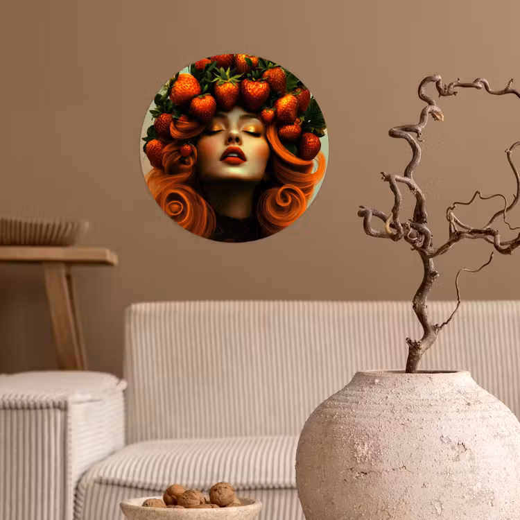Behangcirkel - Vrouw - Aardbeien - Kroon — 2
