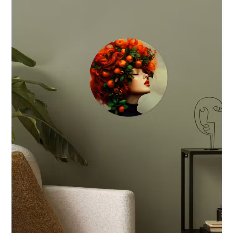 Behangcirkel - Vrouw - Appels - Rood - Bladeren — 3