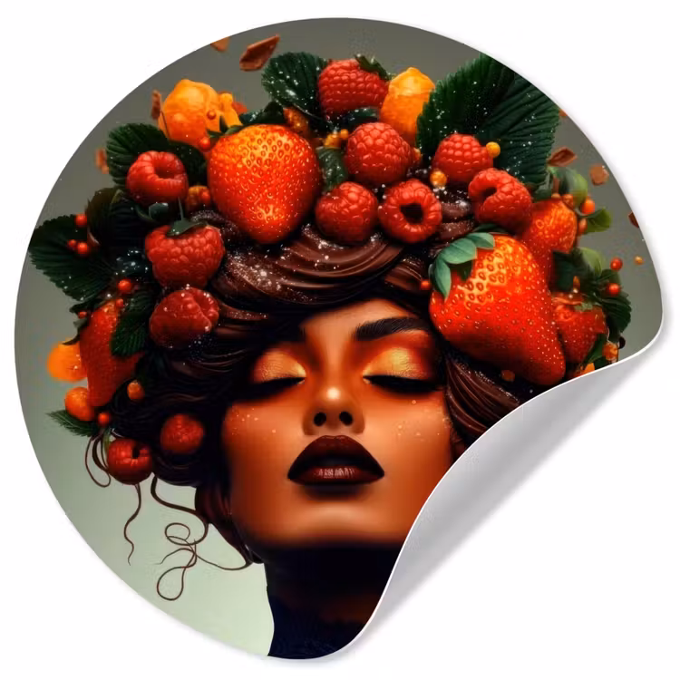 Behangcirkel - Vrouw - Chocolade - Frambozen - Aardbeien - Koekjes — 1