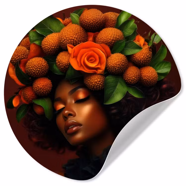 Behangcirkel - Vrouw - lychee - exotisch — 1