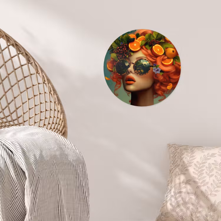 Behangcirkel - Vrouw - Sinaasappel - Bessen - Oranje — 5