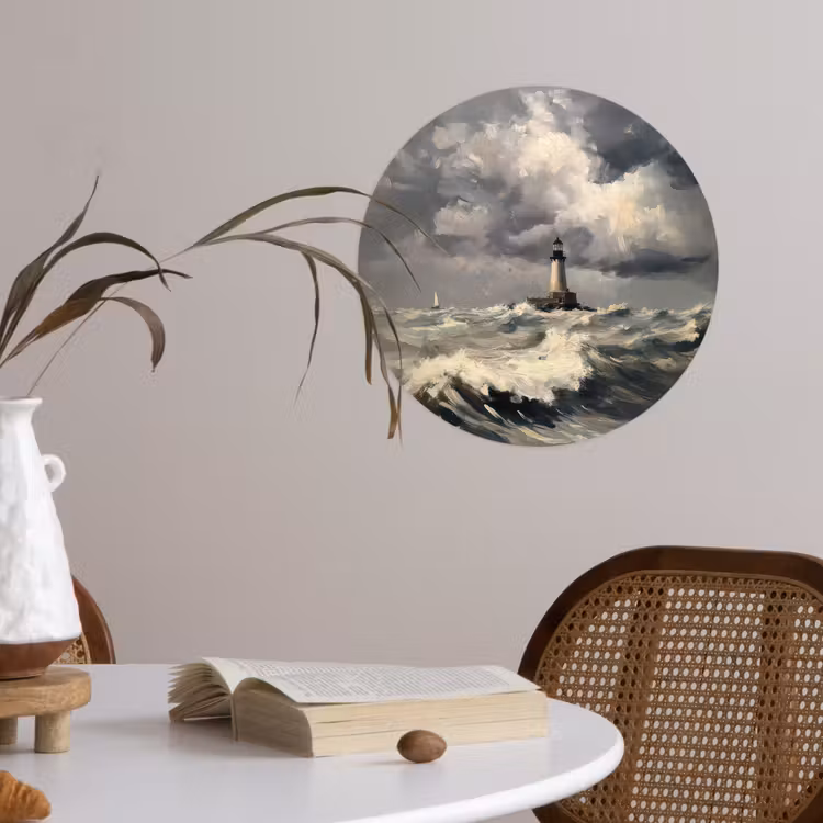 Behangcirkel - Vuurtoren - Golven - Storm — 4