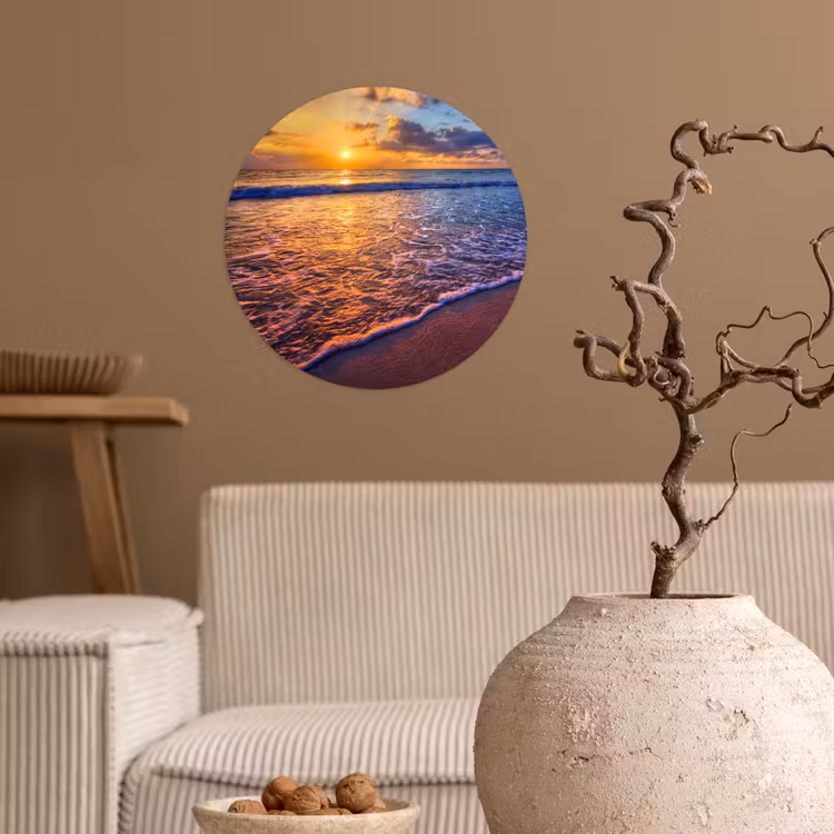 Behangcirkel - Zee - Strand - Zonsondergang - Wolken - Horizon — 2