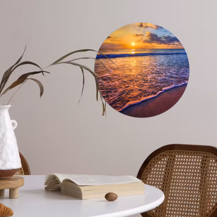 Behangcirkel - Zee - Strand - Zonsondergang - Wolken - Horizon — 4