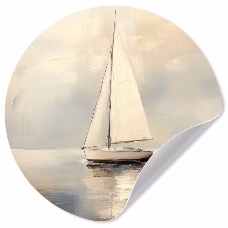 Behangcirkel - Zeilschip - Zee - Bewolkt — 1