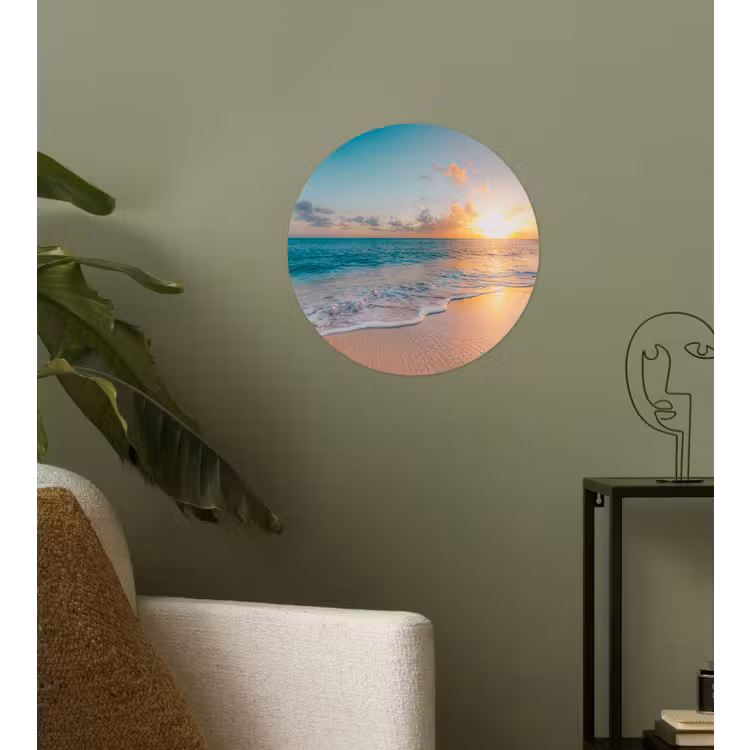 Behangcirkel - Zonsondergang - Strand - Zee - Zomer - Blauw — 3