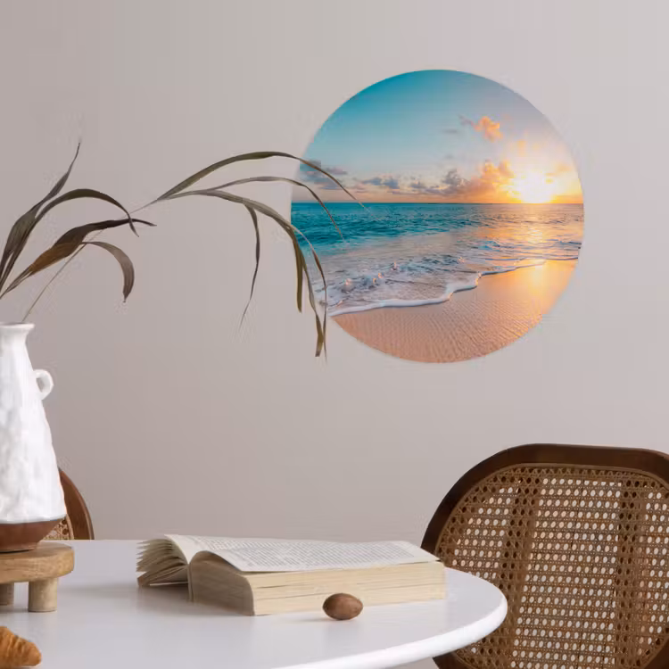 Behangcirkel - Zonsondergang - Strand - Zee - Zomer - Blauw — 4