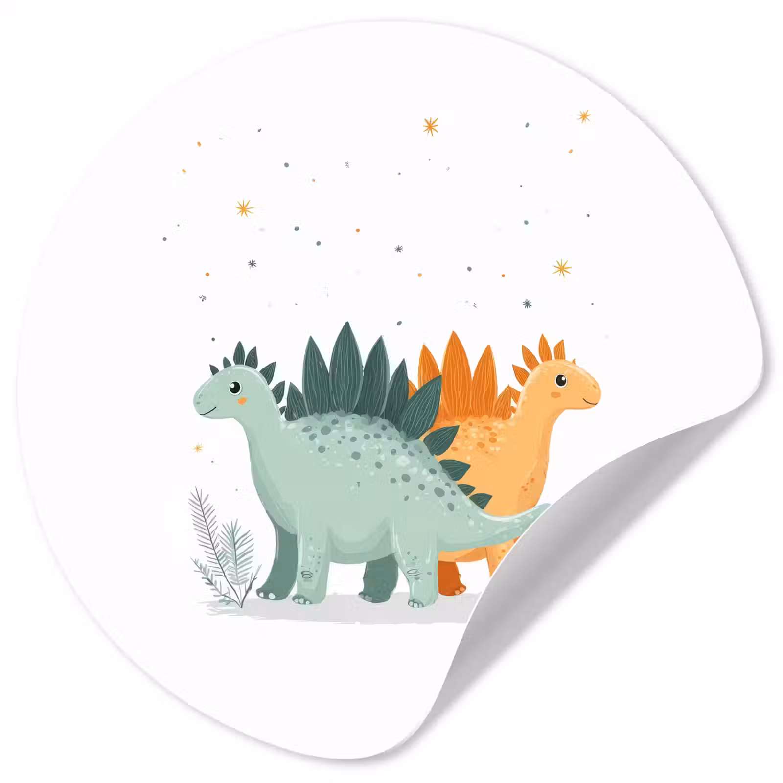 Behangcirkel - Planten - Sterren - Dinosaurussen - Oranje — 1
