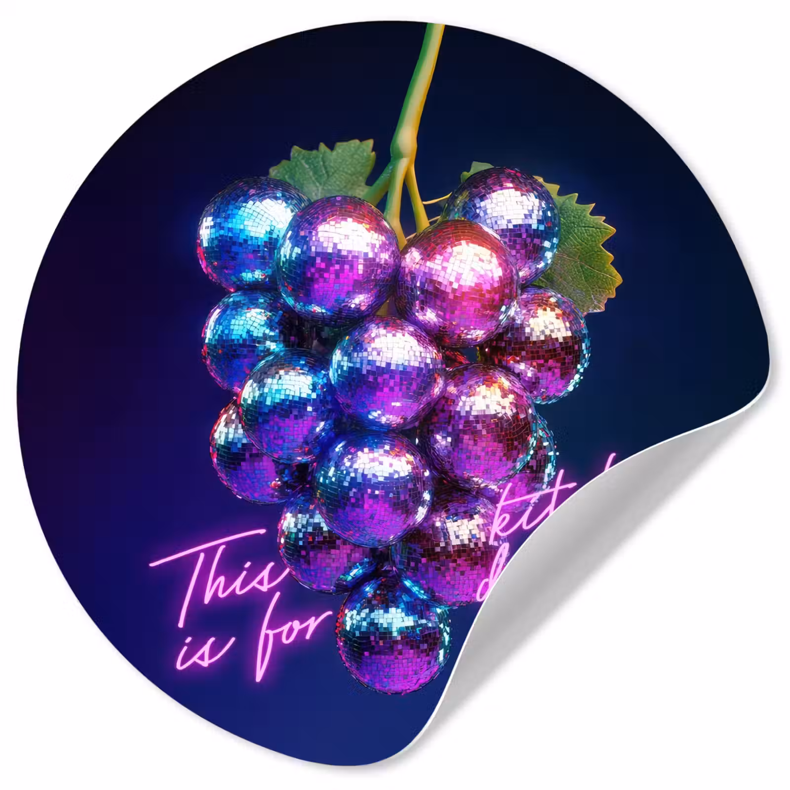 Behangcirkel - Quote - Neon - Disco - Druiven — 1