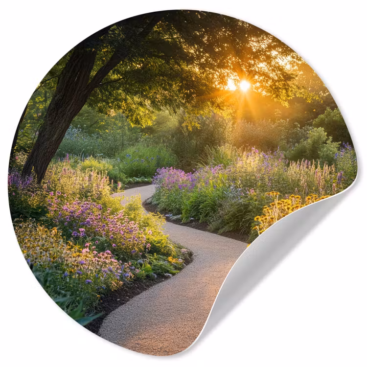 Behangcirkel - Pad - Bloemen - Park — 1