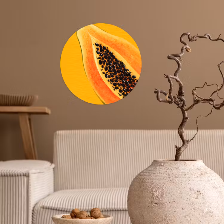 Behangcirkel - Papaja - Oranje - Topisch — 2