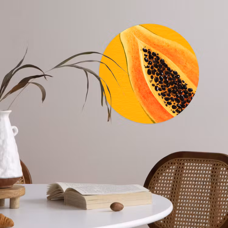 Behangcirkel - Papaja - Oranje - Topisch — 4