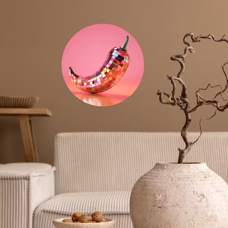 Behangcirkel - Peper - Disco - Rood - Glitter — 2