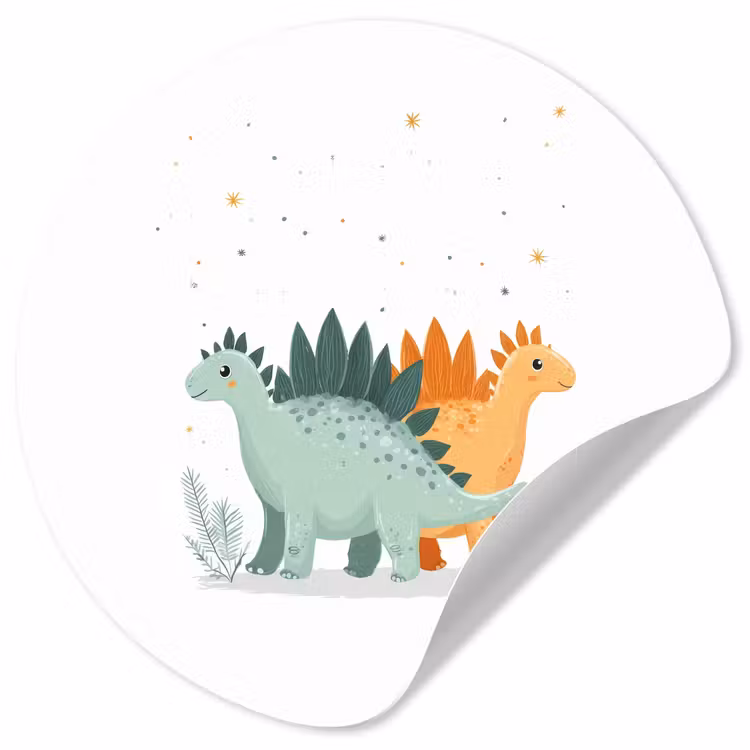 Behangcirkel - Planten - Sterren - Dinosaurussen - Oranje — 1