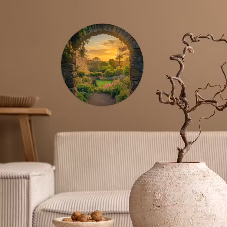 Behangcirkel - Poort - Planten - Zonsondergang — 2