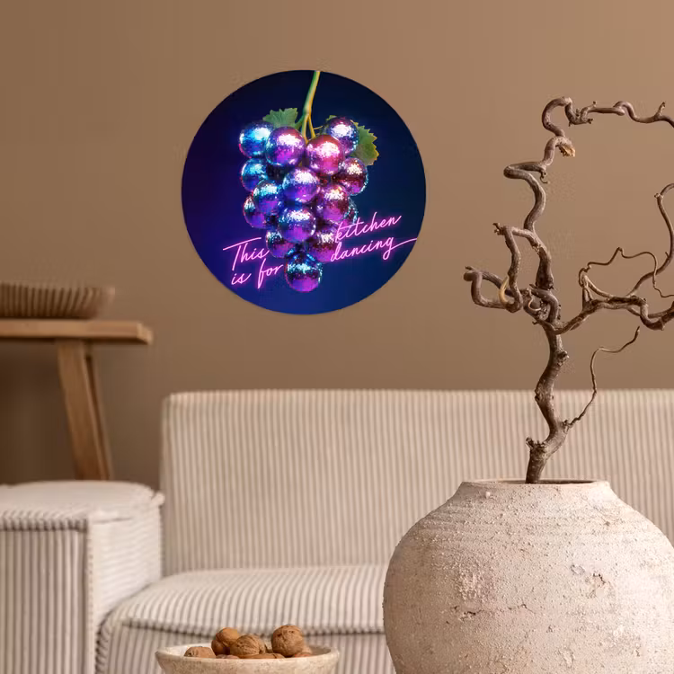 Behangcirkel - Quote - Neon - Disco - Druiven — 2