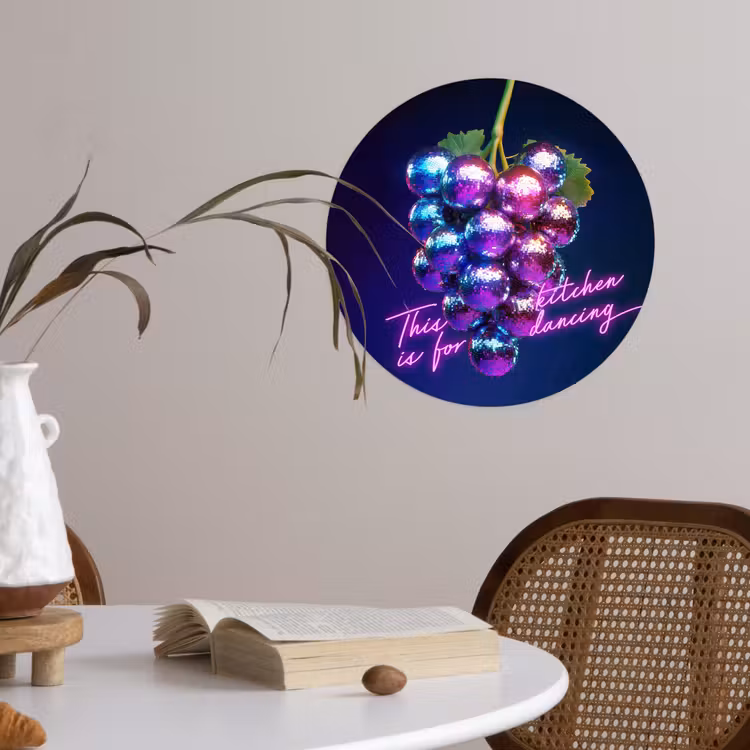 Behangcirkel - Quote - Neon - Disco - Druiven — 4
