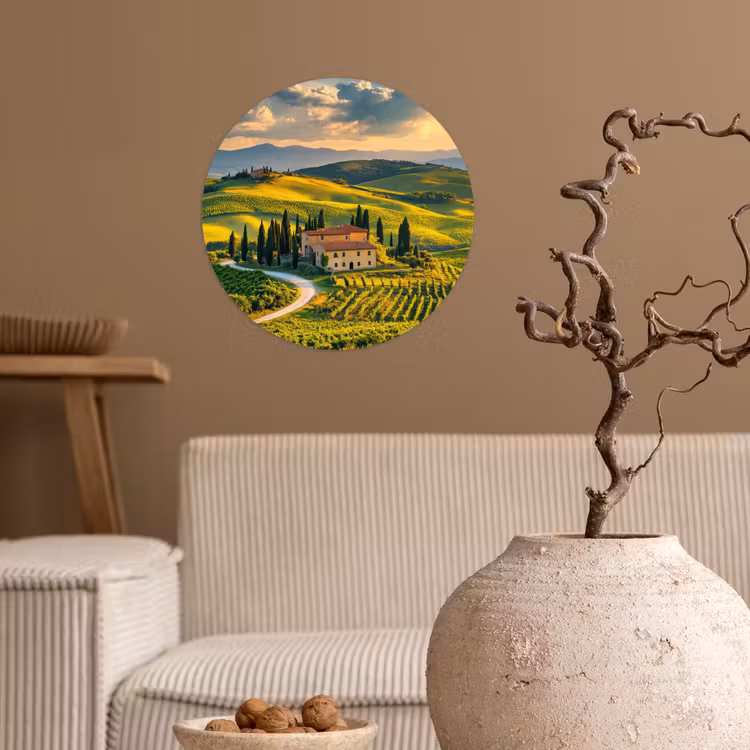 Behangcirkel - Toscane - Landschap - Wijngaarden — 2