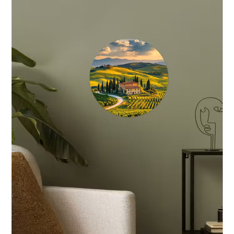 Behangcirkel - Toscane - Landschap - Wijngaarden — 3