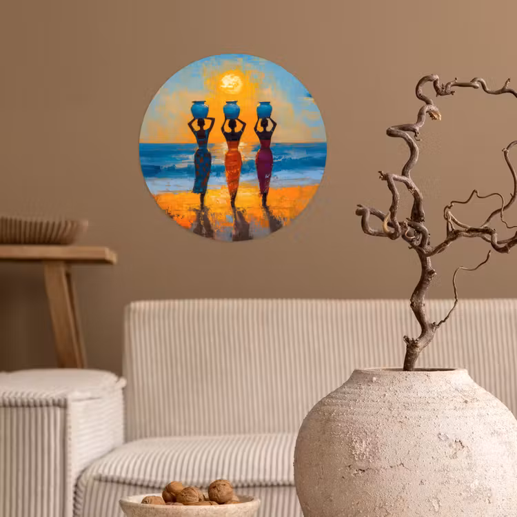 Behangcirkel - Vrouwen - Strand - Zondsondergang — 2