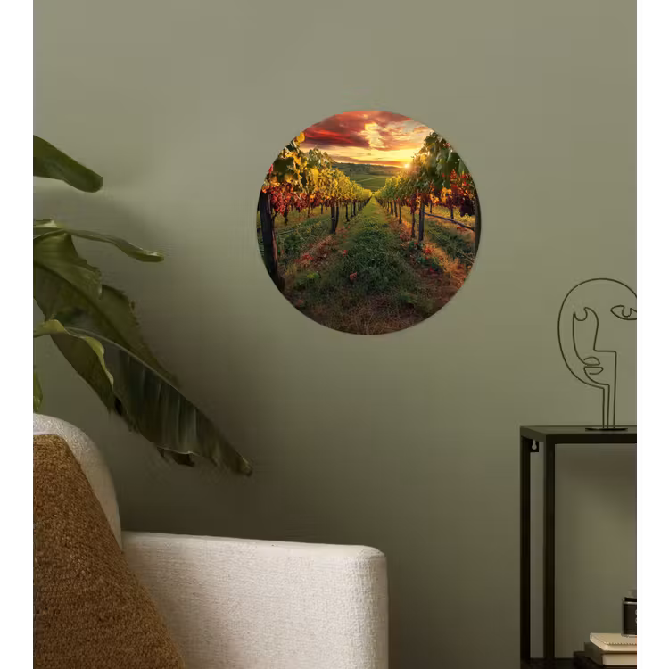Behangcirkel - Wijngaard - Druiven - Zonsondergang — 3