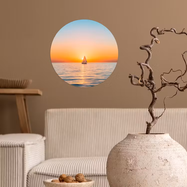 Behangcirkel - Zee - Zeilboot - Zonsondergang — 2