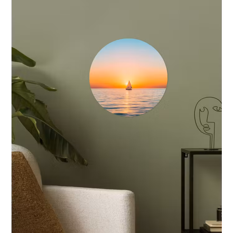 Behangcirkel - Zee - Zeilboot - Zonsondergang — 3