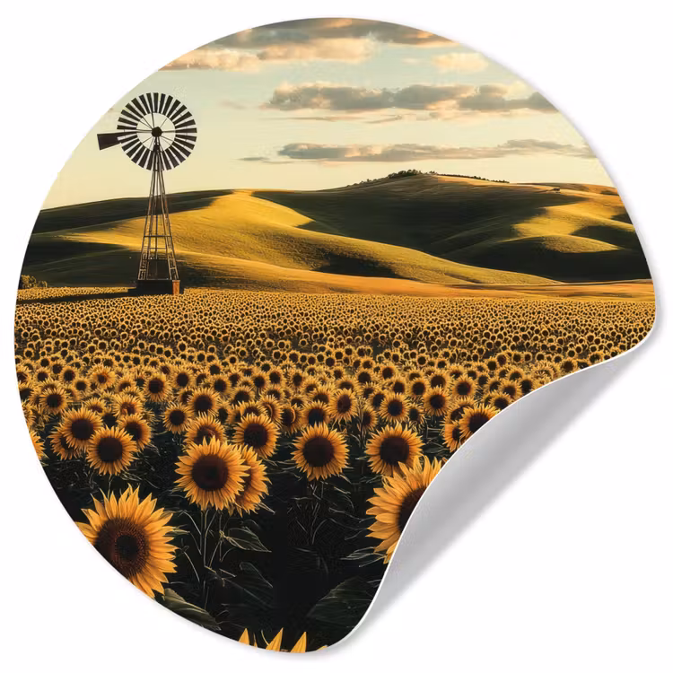 Behangcirkel - Zonnebloem - Veld - Windmolen — 1