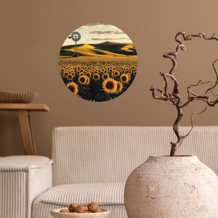 Behangcirkel - Zonnebloem - Veld - Windmolen — 2