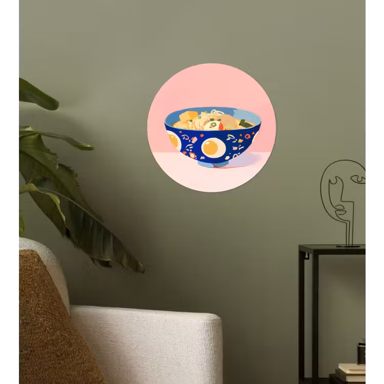 Behangcirkel - Noodles - Kom - Blauw - Illustratie — 3