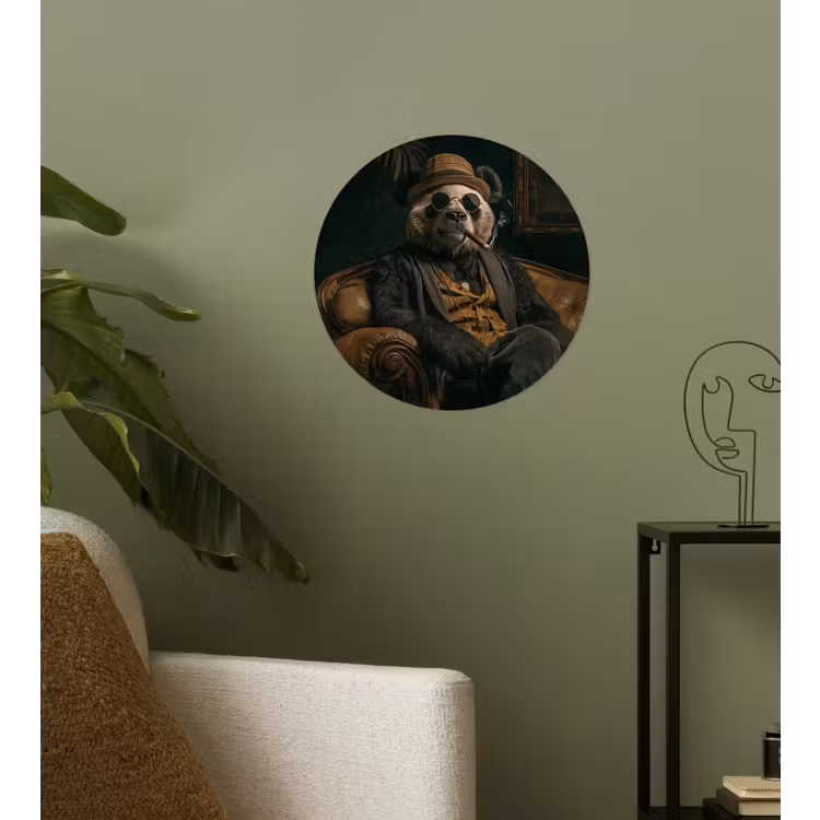 Behangcirkel - Panda - Hoed - Bril - Pak — 3
