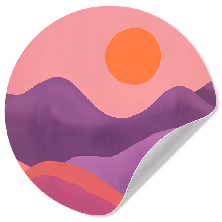 Behangcirkel - Zon - Heuvels - Paars - Abstract — 1