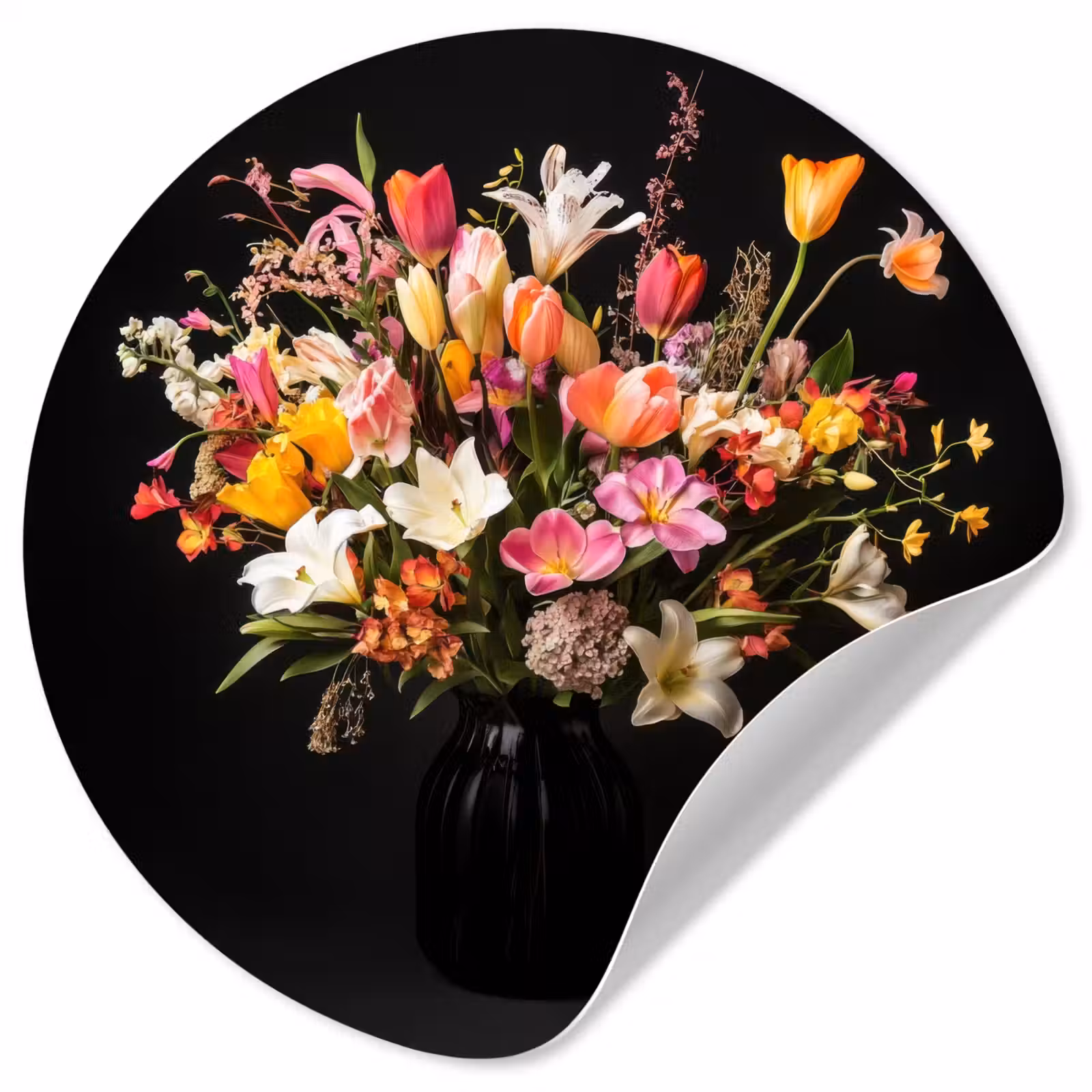 Behangcirkel - Vaas - Bloemen - Tulpen — 1