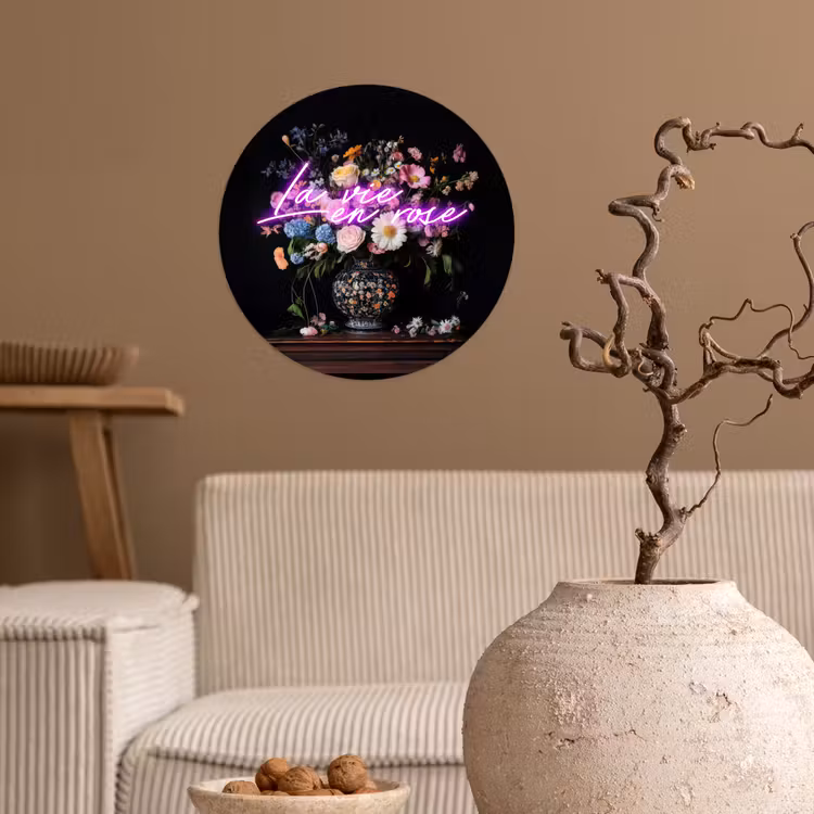 Behangcirkel - Neon - Vaas - Bloemen — 2