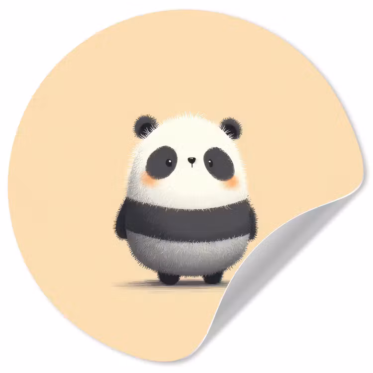 Behangcirkel - Panda - Beige - Minimalistisch — 1